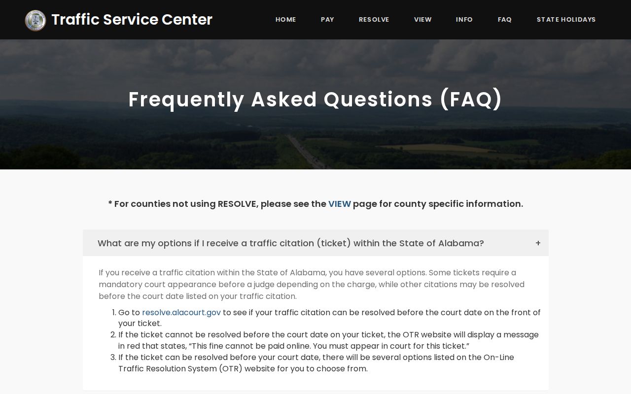 Alabama traffic court FAQ for Butler County bench warrant consequences