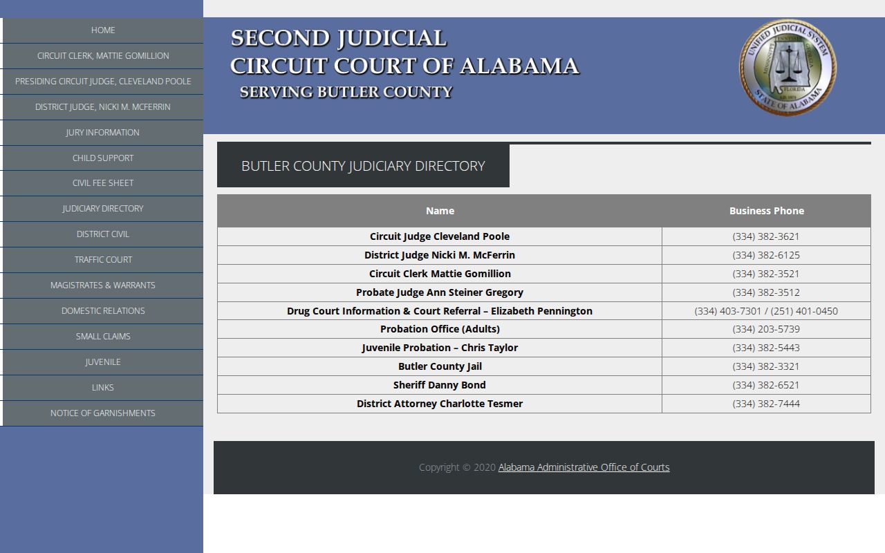 Butler County traffic warrant court and agency contact directory