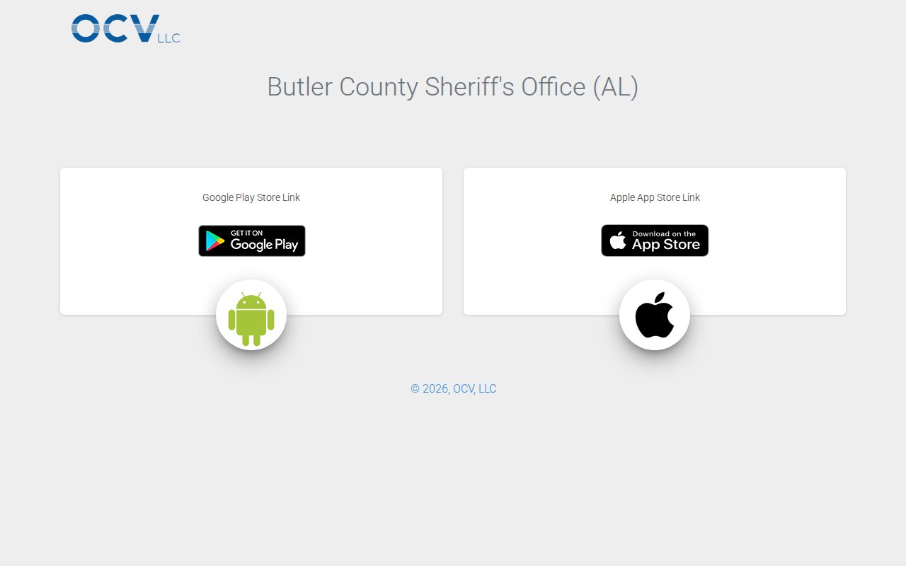 Butler County Sheriff app entry point for active warrant information